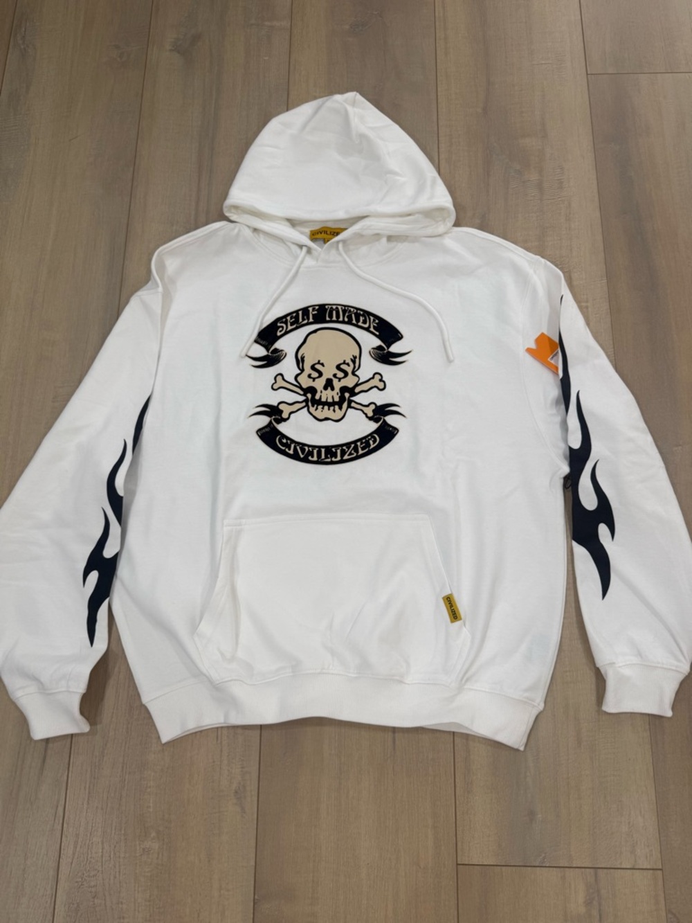 Civilized White Graphic Skull Hoodie Sweatshirt